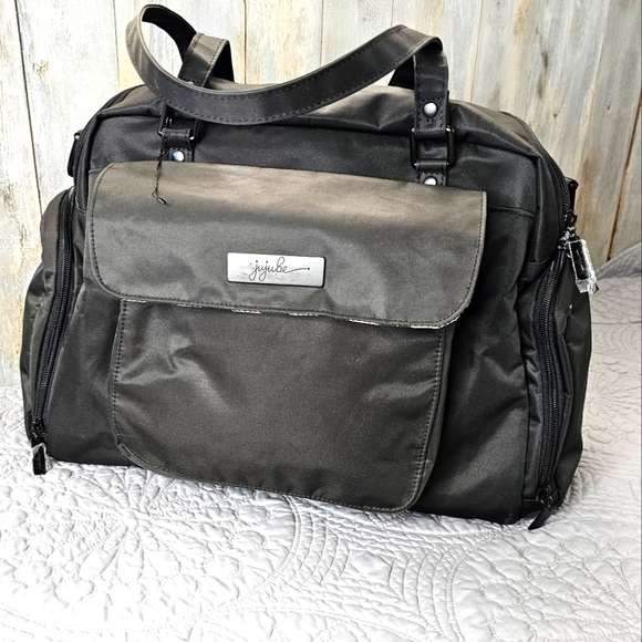 Ju-Ju-Be Handbags - JuJuBe Blackout Pumped Breast Pump Baby Bag w/Change Pad & Wet Bag